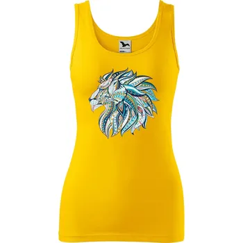 Dámské tílko s potiskem Hlava lva Velikost: L, Barva: Žlutá