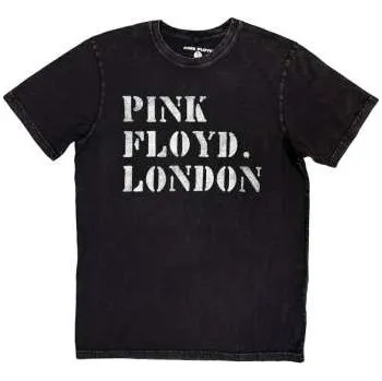 Zahraniční hudba Merch Pink Floyd: Pink Floyd Unisex Stone Wash T-shirt: Stencil Logo (black) (small) S