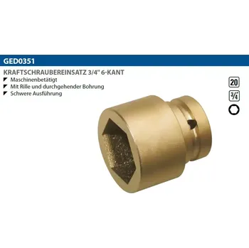 Sada nářadí Nástrčná hlavice 3/4" 6hran 36 mm Gedore 0351081S - rázová. Nejiskřivá (ATEX) (GED0351081S)