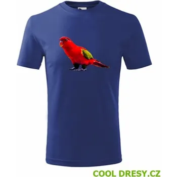 Dětské tričko s papouškem 1 - Barva: královská modrá, Velikost 10let