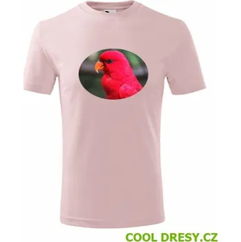 Dětské tričko s papouškem 4 - Barva: růžová, Velikost 4roky