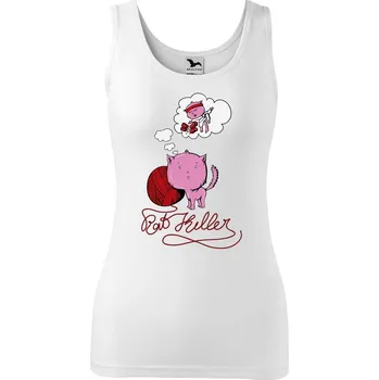 Dámské tílko s potiskem Kočičí sen Velikost: M, Barva: Bílá