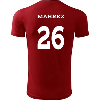 Dětský fotbalový dres Mahrez - Barva: červená, Velikost 10let