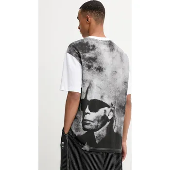 Bavlněné tričko Karl Lagerfeld Jeans pánské, bílá barva, s potiskem, A4M17030 00X, vel. XS