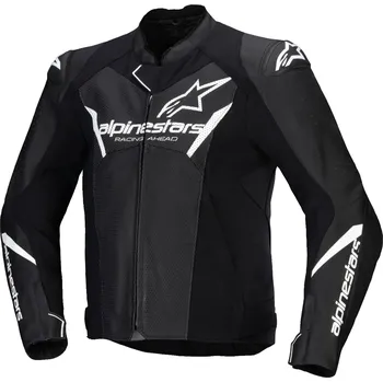 Moto bunda Kožená bunda na motorku Alpinestars Faster 3 Airflow černo-bílá 54