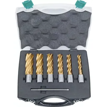 Vrták Jádrové vrtáky Bernardo HSS pr. 14 ÷ 24 mm, hloubka vrt. 50 mm. Standard CDL povlakováno TiN. (Sada 7 dílů) (BER4111042)