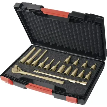 Sada nářadí Zástrčné bitové hlavice 1/2" 6hran 5 ÷ 17 mm s ráčnou Gedore 0440041S Nejiskřivé (ATEX) (Sada 16 dílů) (GED0440041S)