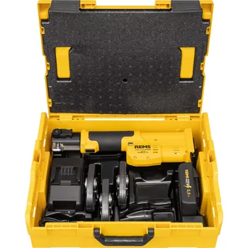 Dílenský lis Aku radiální lis Rems Mini-Press S 22V ACC Set TH 16+20+26 (2,5 Ah) (REM578041)