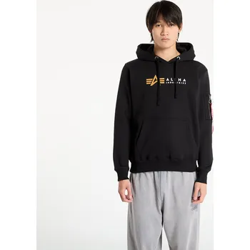 Pánská mikina Mikina Alpha Industries Alpha Label Hoodie Black L