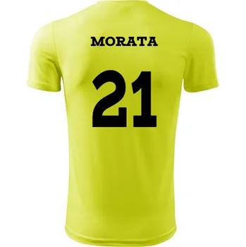 Dětský fotbalový dres Morata - Barva: neonově žlutá, Velikost 10let