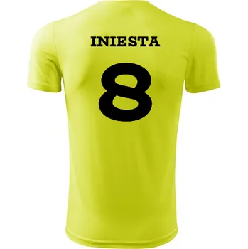 Dětský fotbalový dres Iniesta - Barva: neonově žlutá, Velikost 10let