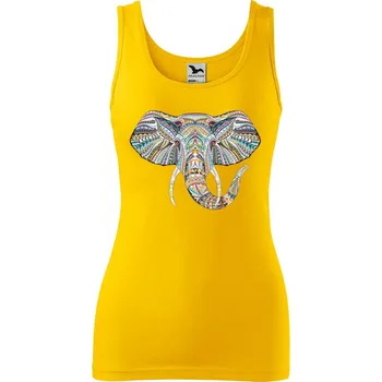 Dámské tílko s potiskem Hlava slona Velikost: XL, Barva: Žlutá