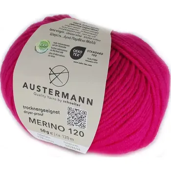 Příze Austermann Merino 120 EXP 119 Fuchsie (Příze Merino 120 EXP FUCHSIA)