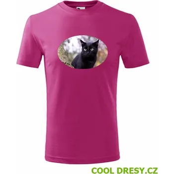 Chlapecké oblečení Dětské tričko s kočkou 6 - Barva: purpurová, Velikost 6let