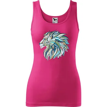 Dámské tílko s potiskem Hlava lva Velikost: 2XL, Barva: Purpurová