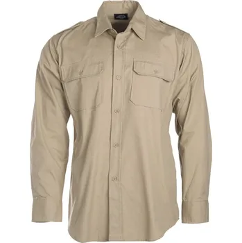 Pánská košile Košile TROPICAL na knoflíky KHAKI vel. M (Košile TROPICAL na knoflíky KHAKI vel. M)