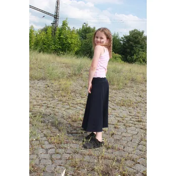 Dívčí sukně Ebbie Dětská sukně dlouhá mačkaná viskóza - TMAVĚ MODRÁ