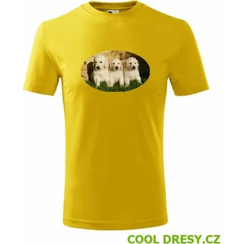 Chlapecké tričko Dětské tričko se štěňátky - Barva: žlutá, Velikost 6let