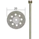 Diamantový kotouč Proxxon pr. 20 mm s chladícími otvory + dřík (PROX28844)