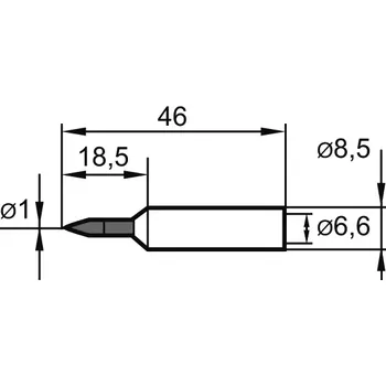 Páječka Letovací hrot ERSADUR č.8 32 1,0 mm špičatý, prodlo užený Ersa
