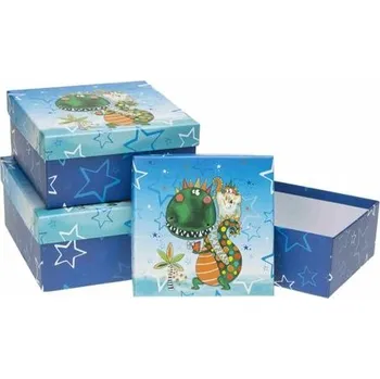 Dárková krabička Dárková krabička dinosaurus modrá malá