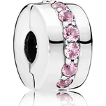 Pandora Stříbrný klip s růžovými kamínky 791972PCZ + 2 měsíce na vrácení zboží