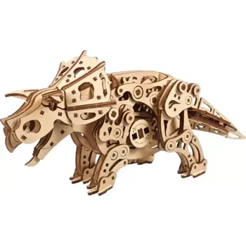 ostatní stavebnice Ugears dřevěné mechanické 3D puzzle TRICERATOPS s pohonem