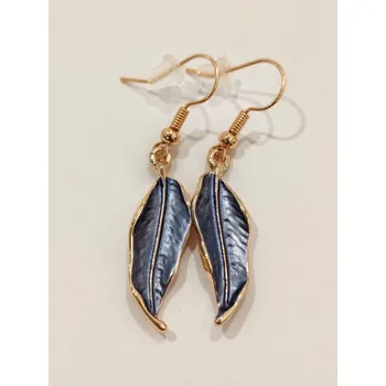 Náušnice Amorino Smaltové náušnice - Lístky Barva: Modrá