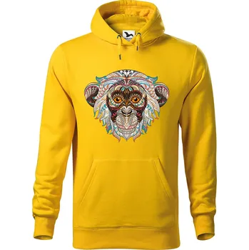 Pánská mikina DOBRÝ TRIKO Pánská mikina s potiskem Hlava opice Velikost pánské mikiny: 3XL, Barva: Žlutá