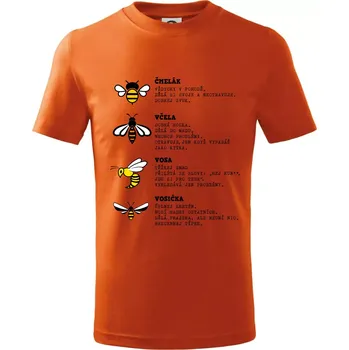 Encyklopedie včel vos a čmeláků - Tričko dětské bavlněné - 98 cm / 2 roky ( Oranžová )