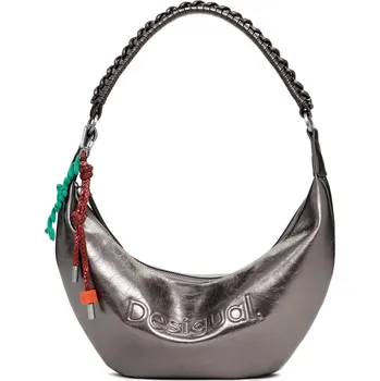 Kabelka Desigual Dámská crossbody kabelka Half Logo Zante Dark Silver Banana Bag 25WAXPAU9225 + 2 měsíce na vrácení zboží