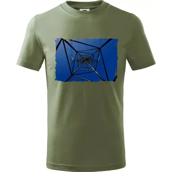 Stožár vysokého napětí zespodu - Tričko dětské bavlněné - 158 cm/12 let ( Khaki )