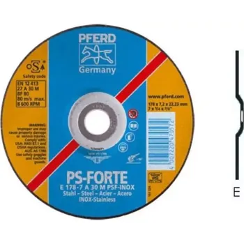Brusný kotouč Hrubovací kotouč E 150-7 A 30 M PSF-INOX/22,23. PFERD – PS-FORTE (PF4007220471166)