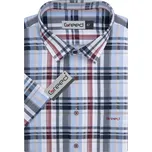 Volnočasová košile AMJ Comfort fit s krátkým rukávem - modrá kostka velikost: 52