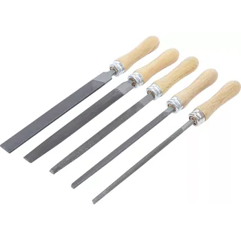 Pilníky Kraftmann 200 mm s dřevěnou násadou BGS1050208 (Sada 5 dílů) (BGS1050208)