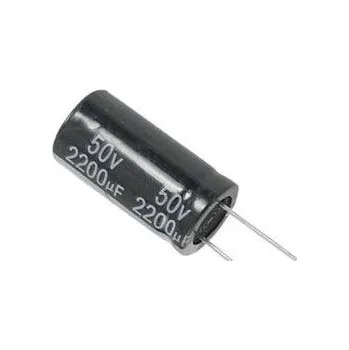 Kondenzátor 2200uF/50V 105° 16x31x7,5mm ELEKTROLYTICKÝ RADIÁLNÍ KONDENZÁTOR