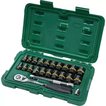 Vrták Nástrčné hlavice 1/4" a 3/8" Sata tools na poškozené šrouby (Sada 23 ks) (SATAST09138)