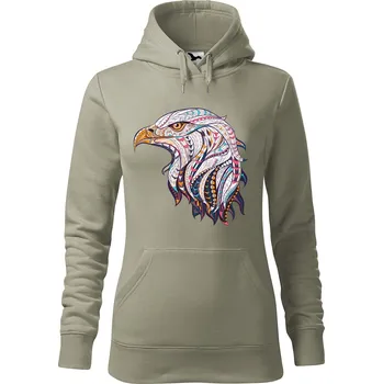 Pánská mikina Dámská mikina Hlava orla Velikost (žena): 2XL, Vyberte barvu: Světlá khaki