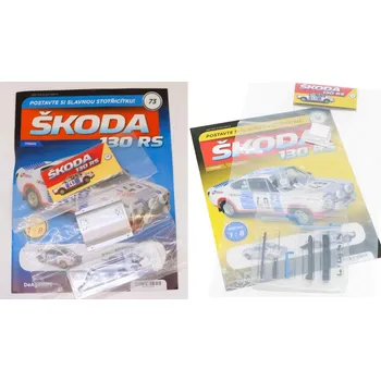 autíčko DeAgostini Škoda 130 RS 1:8 - sada časopisů #14 a #73 se stavebnicí Škoda 130 RS 1:8 - časopisy se stavebnicí