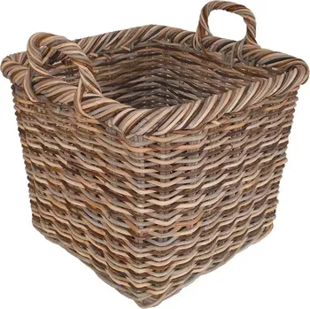 Koš čtvercový ratanový žíhaný 47x47 cm