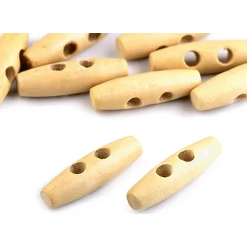 Knoflík Dřevěný knoflík oliva 12x40 mm Varianta: 1 přírodní lakované, Balení: 100 ks