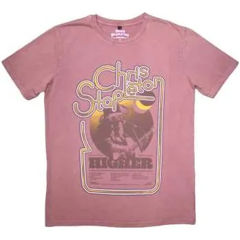 Zahraniční hudba Merch Chris Stapleton: Chris Stapleton Unisex Stone Wash T-shirt: Higher (kashmir Red) (medium) M