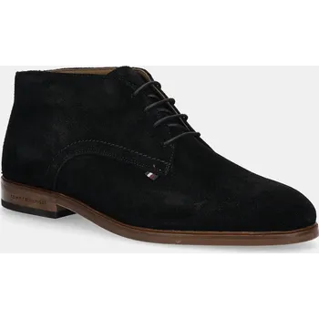 Dámská zimní obuv Semišové kotníkové boty Tommy Hilfiger HILFIGER DRESS SUEDE BOOT FM0FM05726 černá 99X, EUR 43