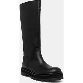 Dámské kozačky Kožené kozačky Patrizia Pepe dámské, černá barva, na platformě, 8Y0135 L048 FB30 8Y0135.L048.FB30 99X, EUR 38