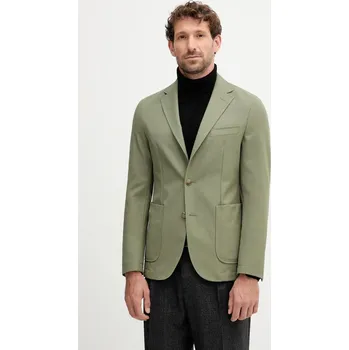 Pánské sako Blazer s příměsí vlny BOSS P-Hanry-WG-253 50546055 zelená 97X, vel. 52