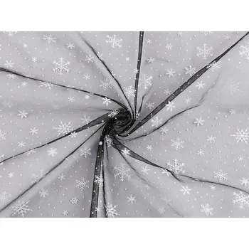 Tyl oděvní / dekorační vánoční vločky METRÁŽ - 2 černá