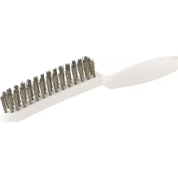 Drátěný kartáč Drátěný kartáč s plastovo u rukojetí Inox vlnitý 0, 35 mm 3-řadý Lessmann