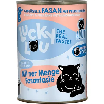 Krmivo pro kočku 6x400g Lucky Lou Adult - drůbeží a bažant