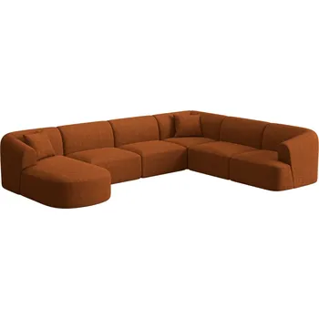 Pohovka Cosmopolitan Design Terakotově oranžová čalouněná rohová pohovka Campi 330 cm, pravá