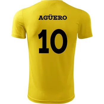 Dětský fotbalový dres Aguero - Barva: žlutá, Velikost 10let